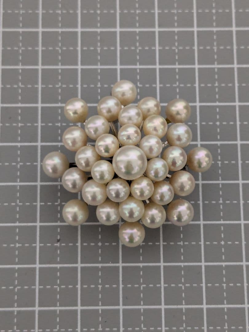 リ*ン様 本真珠　パールブローチ　帯留め　SILVER950