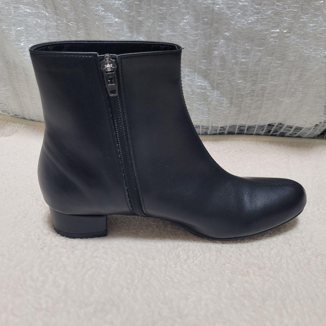 ラクナ RAKUNA 整体シューズ ブラック ショートブーツ サイドジップ M