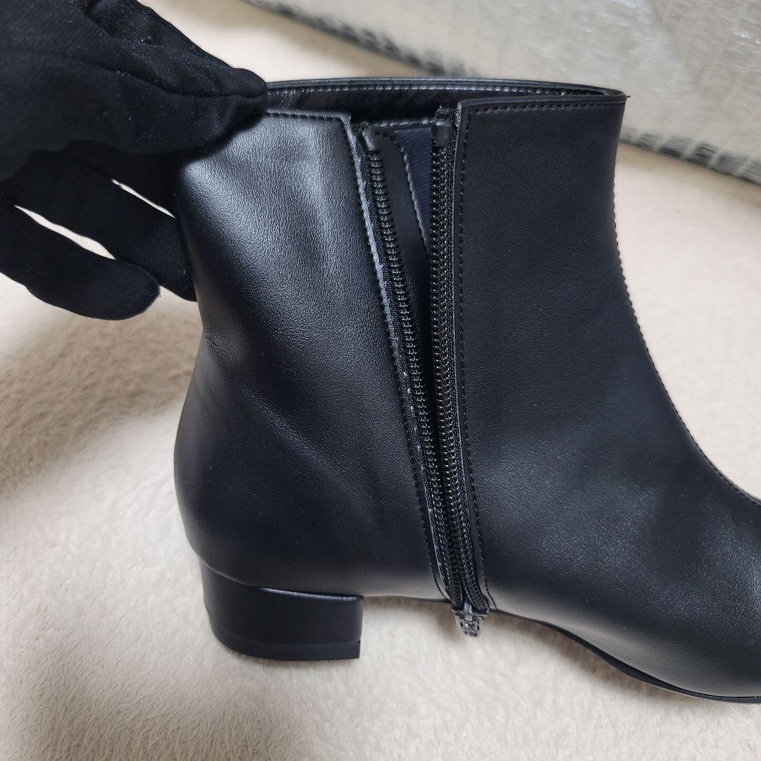 ラクナ RAKUNA 整体シューズ ブラック ショートブーツ サイドジップ M