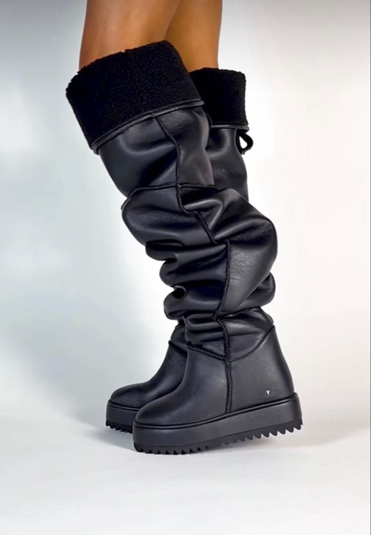 YELLO JACOB LOOSE FIT LONG BOOTS ブラック　L