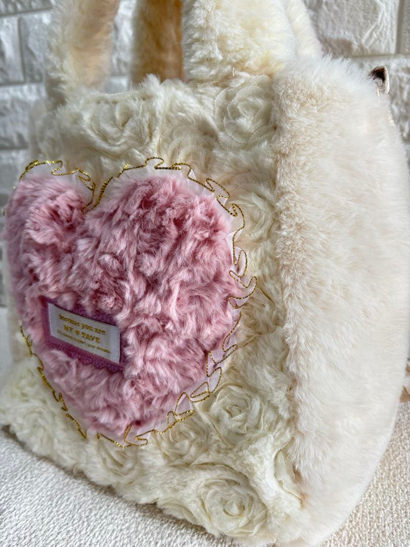 黒*こ様 コヤンイサムチョン　ファーフリルトートバッグ　ルミちゃん　ピンクうさち