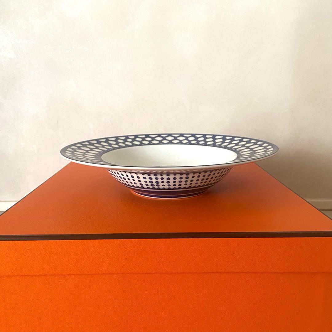 【未使用品】廃盤品貴重　エルメス　ブルーダイユール　スープ皿