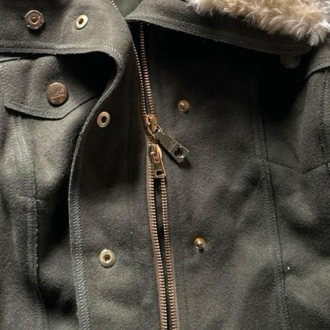 LOVE MOSCHINO ミリタリーコートSサイズ襟袖ファーカーキ