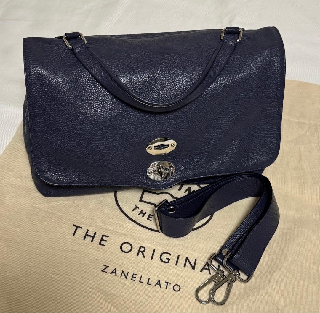 ◆イタリア製！ZANELLATO◆美品！『新型・ポスティーナ Ｍ＋』紺◆