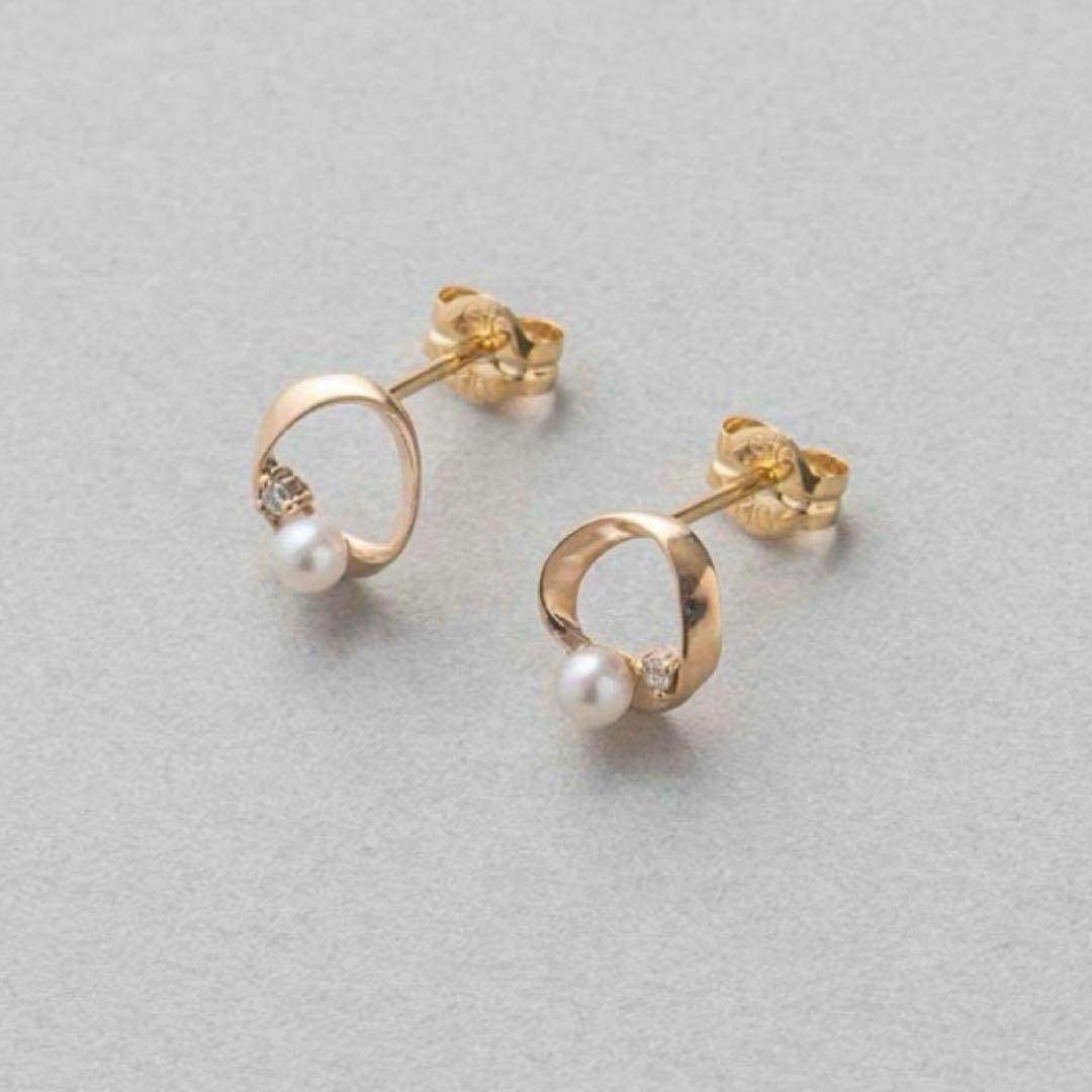 ete エテ　K10YG パール/ダイヤモンド ピアス　片方のみ