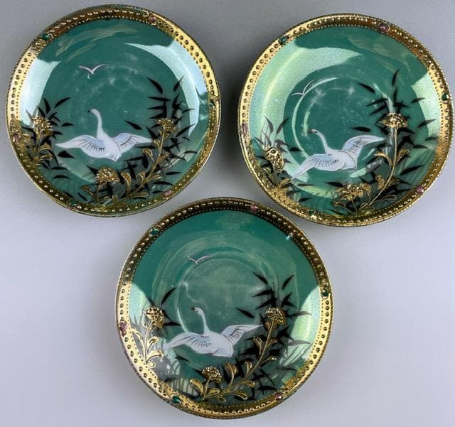 【希少】オールドニッポン ジュエル ティーセット ラスター彩 フライングスワン