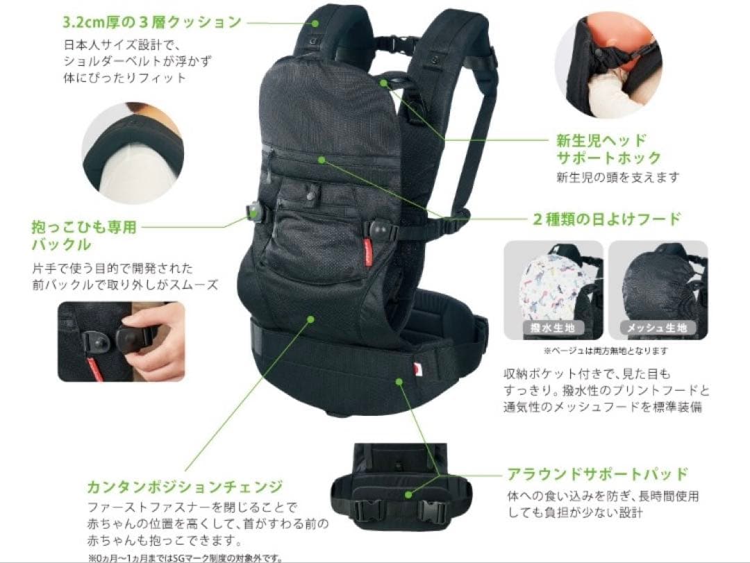 抱っこ紐 アンジェレッテ クアトロエアー 3.2 日本製 4way