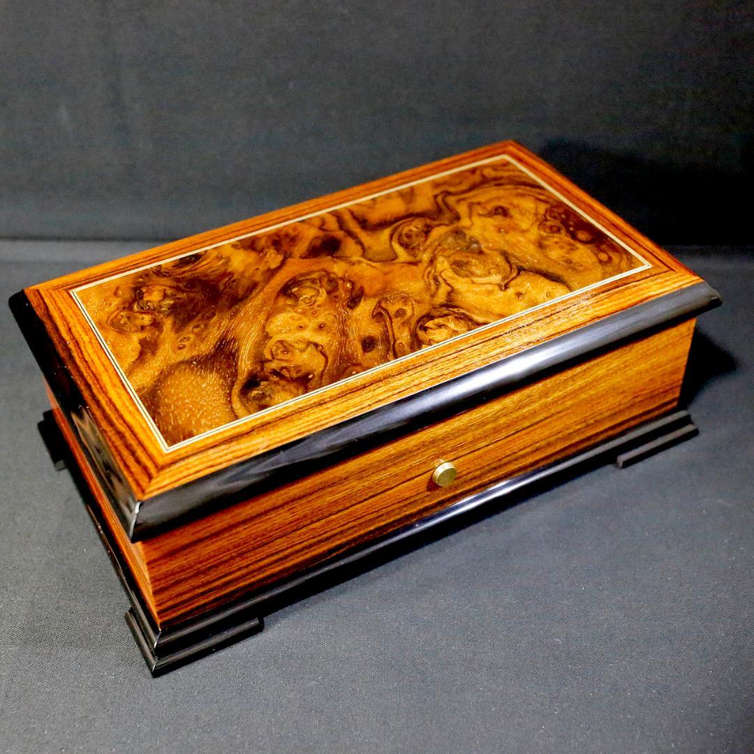 【美品】リュージュ 高級オルゴール ７２弁 アヴェマリア ３パート ローズウッド