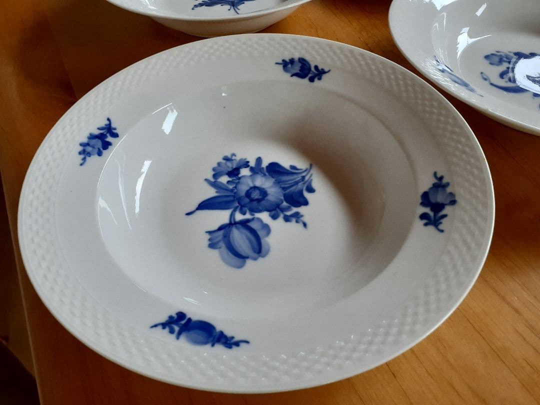 未使用　ロイヤルコペンハーゲン　ブルーフラワー　25cm ボウル　深皿　5枚