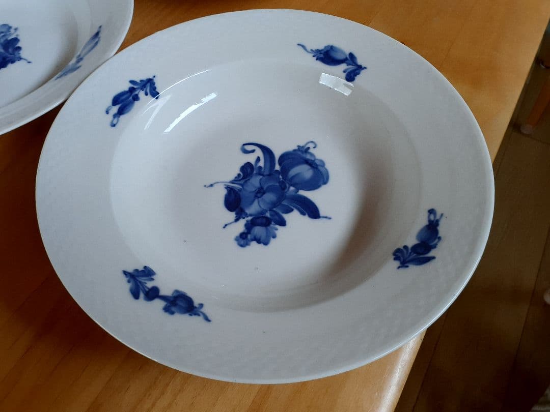 未使用　ロイヤルコペンハーゲン　ブルーフラワー　25cm ボウル　深皿　5枚