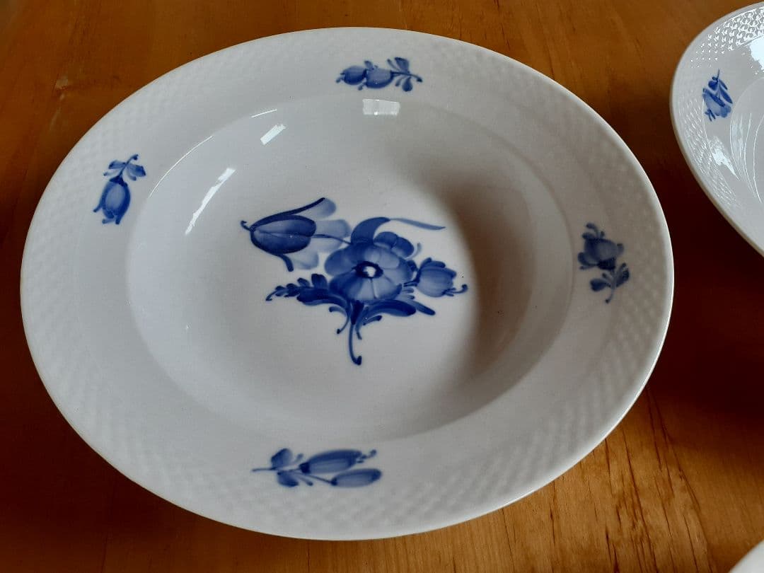 未使用　ロイヤルコペンハーゲン　ブルーフラワー　25cm ボウル　深皿　5枚