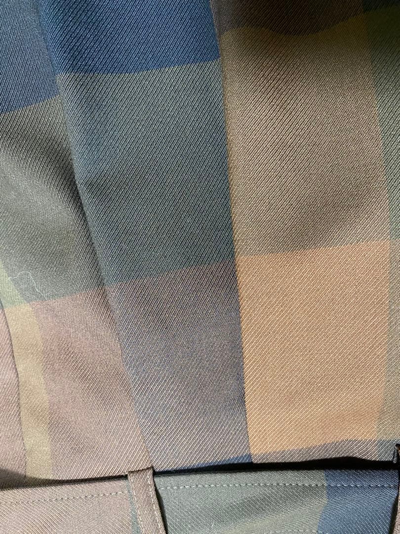 DAKS ガウチョパンツ ウエストリボン付き　ブラウン系　チェック