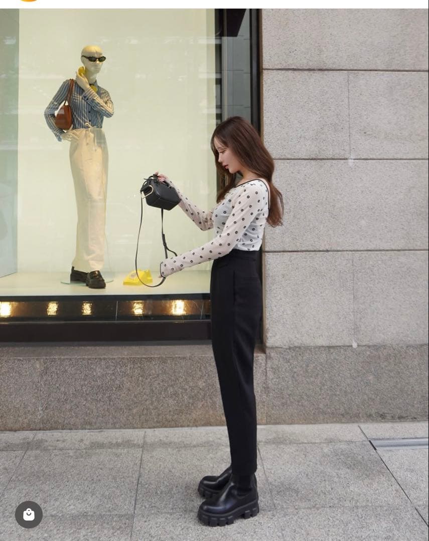 ヘヨン hyeon sheer tops flower ホワイト