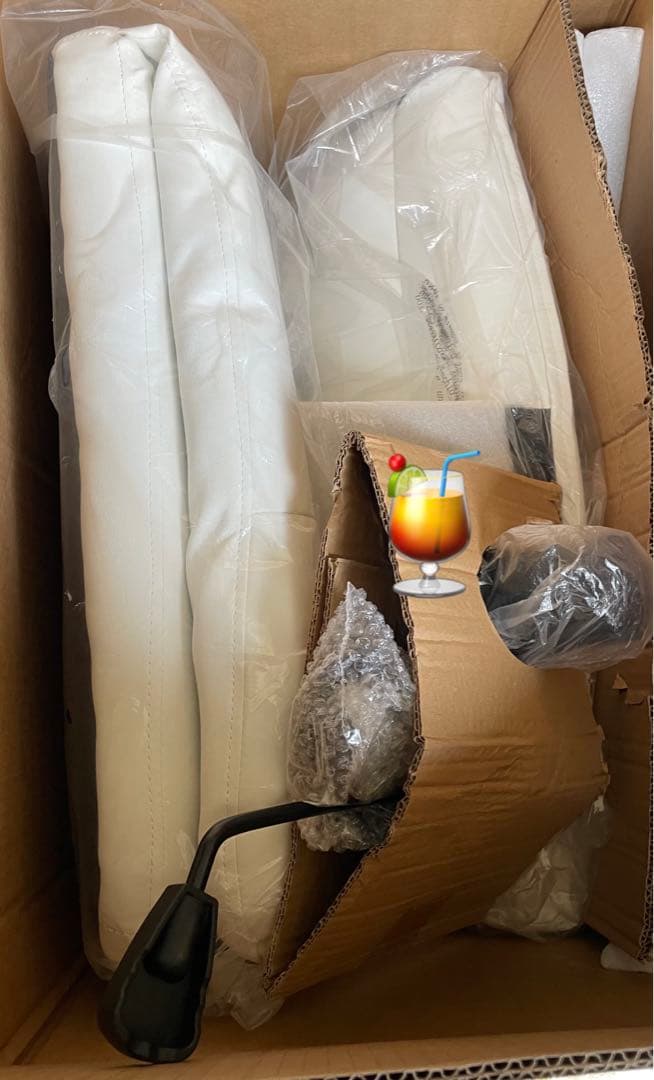 未使用)ホワイトオフィスチェア 調整可能