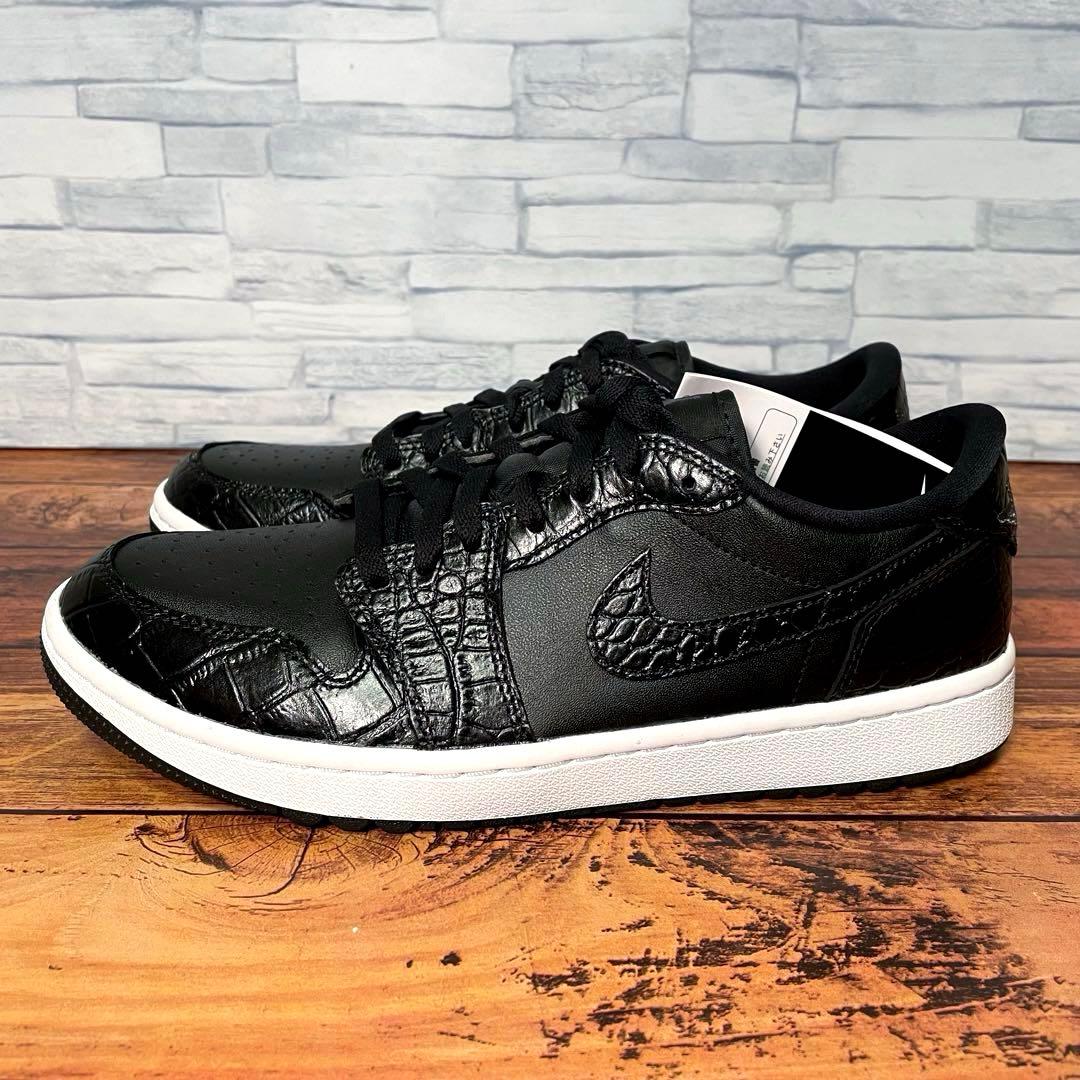 【箱付き新品】ナイキ エアジョーダン1 ロー ゴルフ ブラック クロコ 26.5
