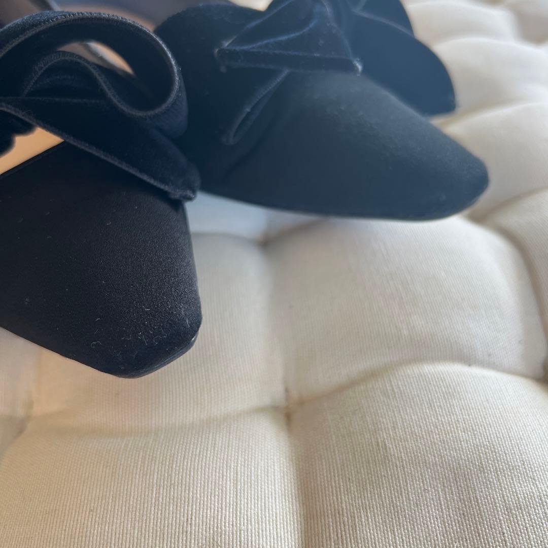 OHGA ベロアリボンパンプス