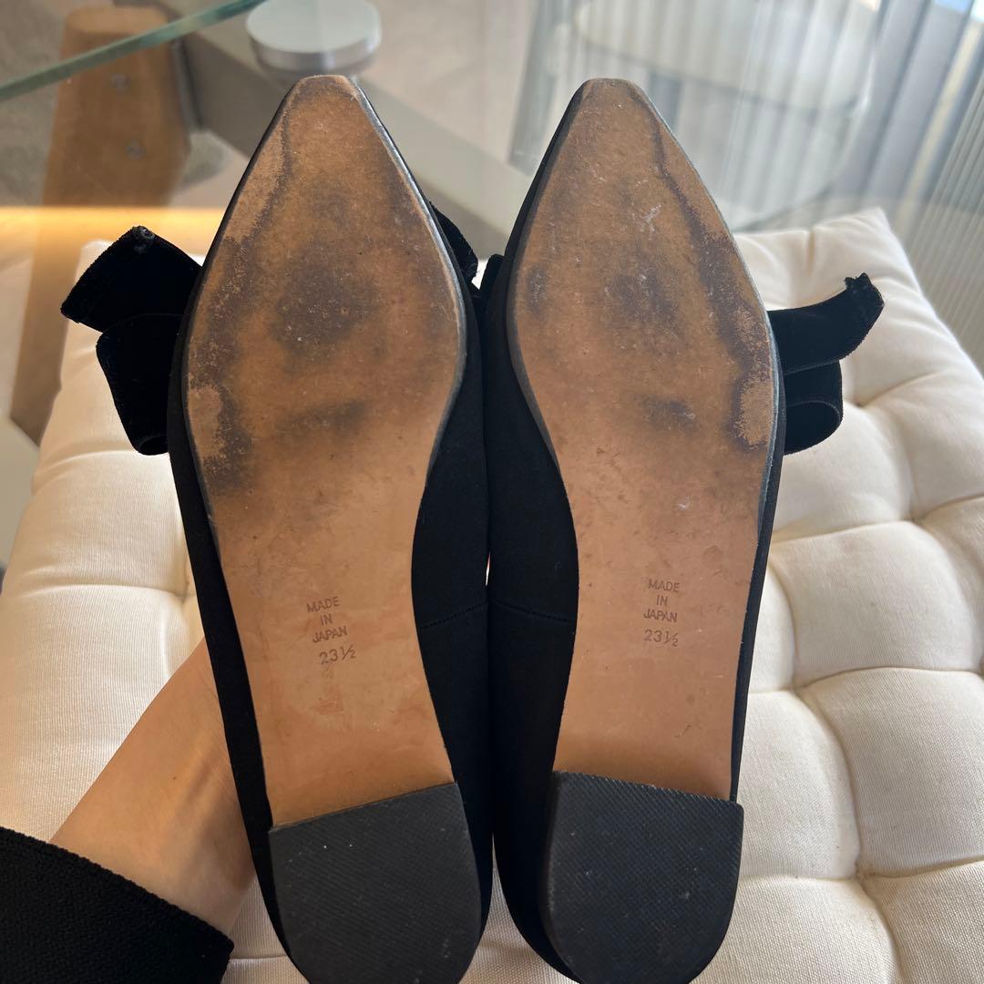 OHGA ベロアリボンパンプス