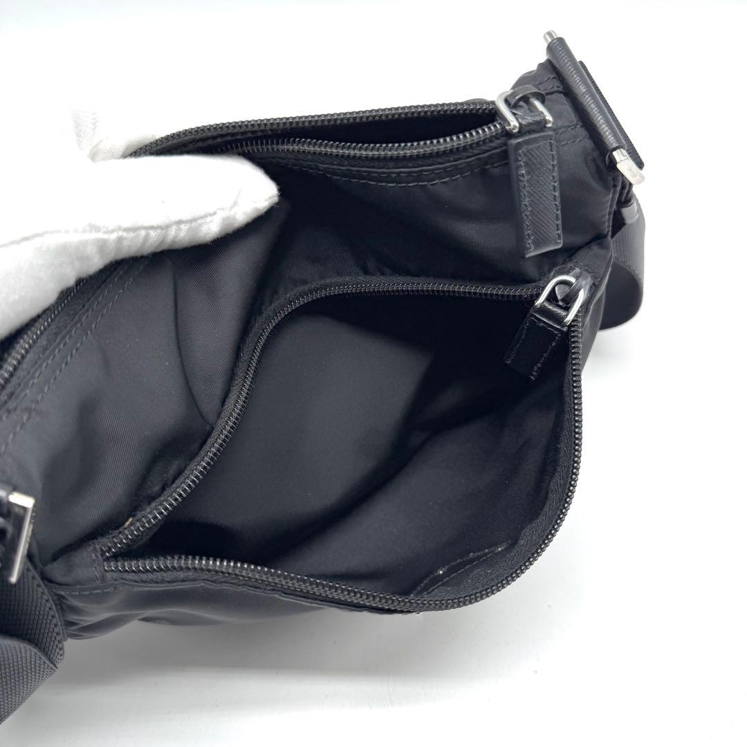 【現行型・極上美品✨】プラダ ショルダーバッグ サフィアーノレザー ナイロン 黒