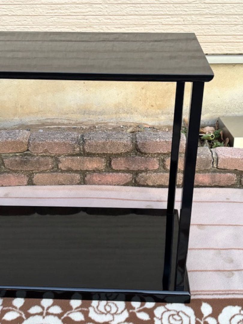 茶道具 木製 黒真塗 真台子 組立式 利休好み 大棚 茶棚 飾り棚 紙箱付