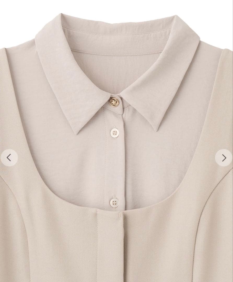 シャツレイヤードミニワンピース