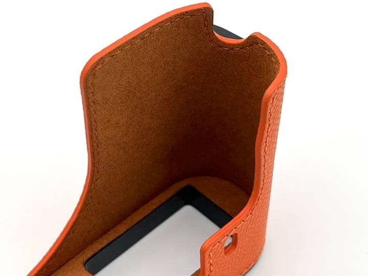 新品 本革 LEICA ライカ Q2用 カメラケース オレンジ色