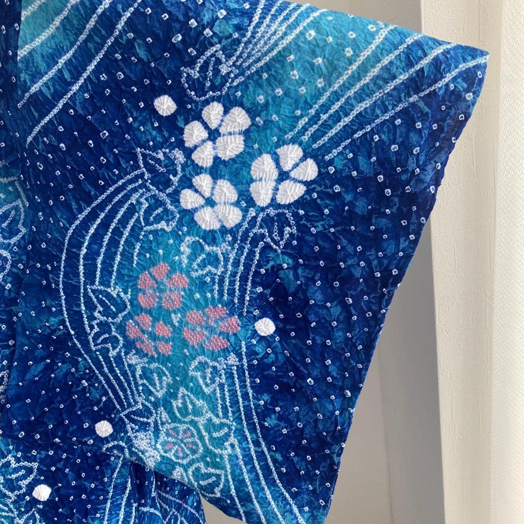 ないち 有松絞り浴衣　身丈160cm 裄70cm 手縫い No.1-23