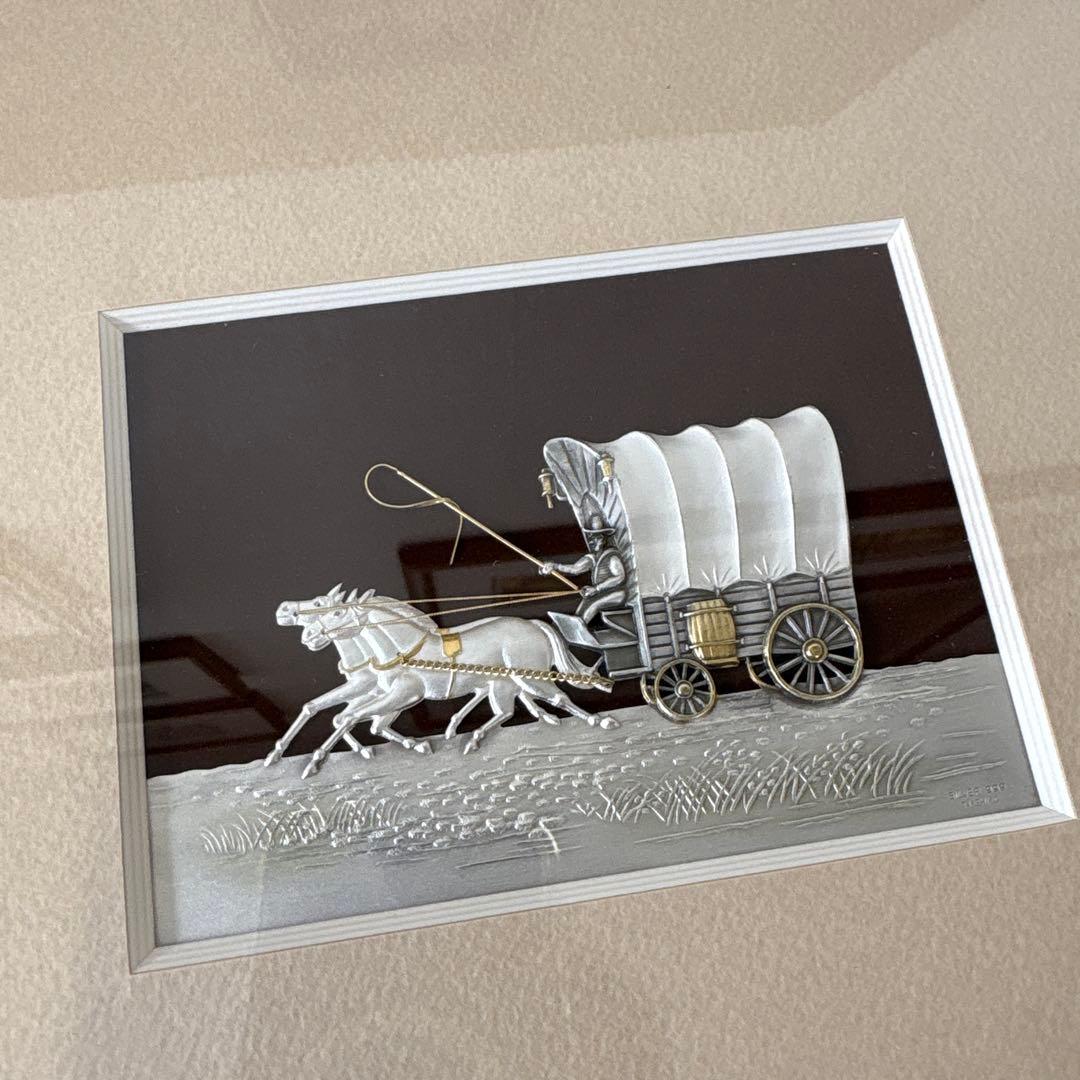 武比古作　幌馬車　額装