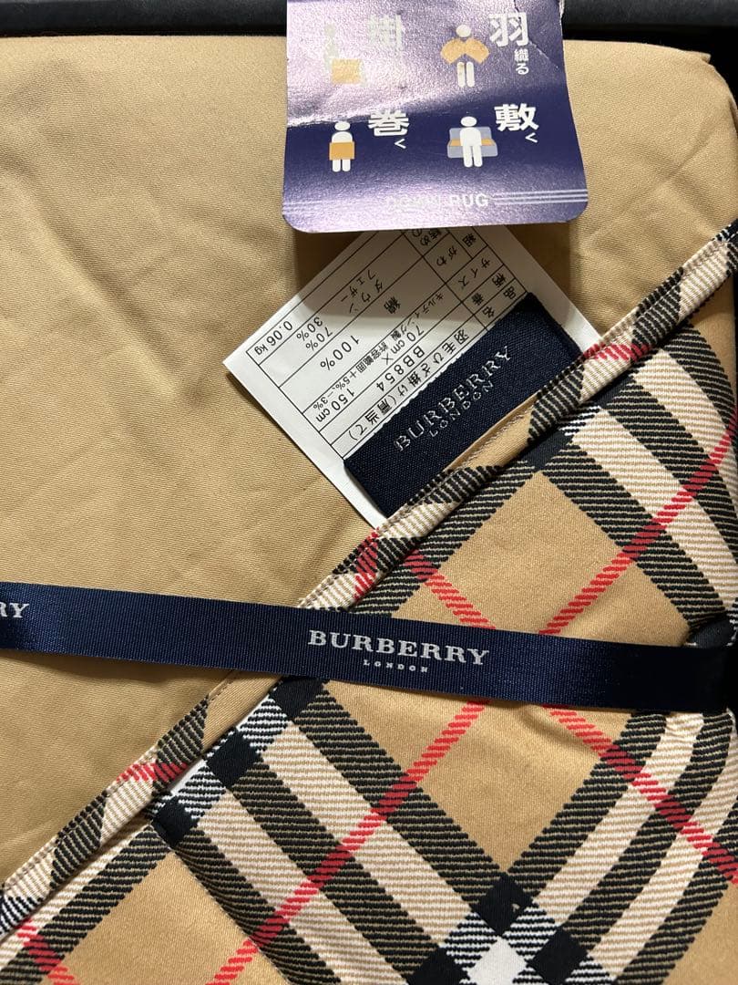 未使用　BURBERRY　バーバリー　ノバチェック　ダウン　羽毛　ひざ掛け
