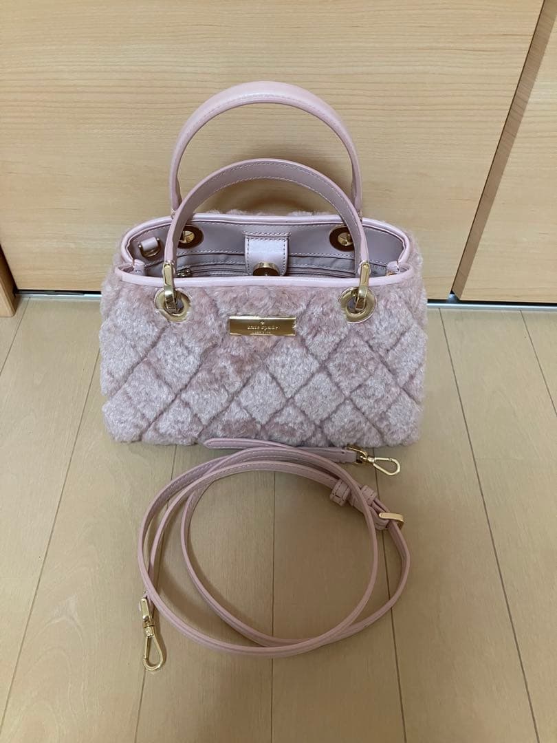 Kate Spadeファーキャリースモールサリバン2wayサッチェル　ピンク