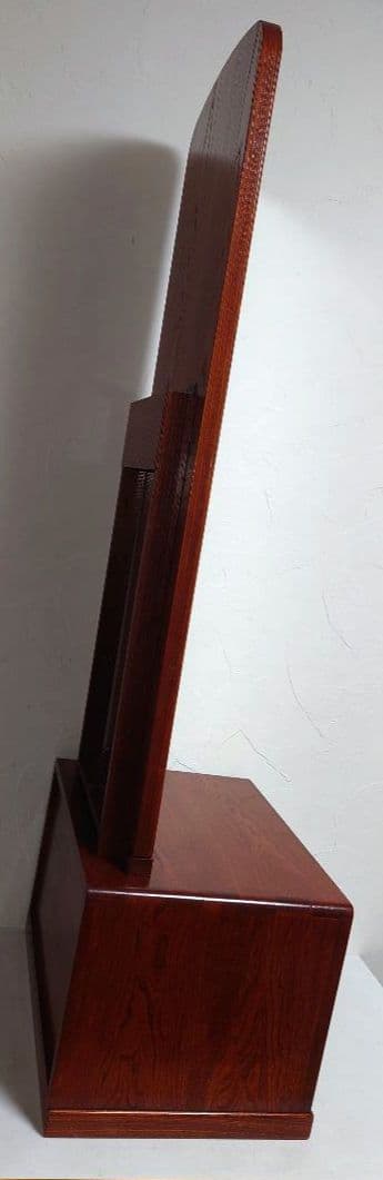 高級天然木 鏡台 姿見 ドレッサー 昭和レトロ ミラー 収納 引き出し 小箪笥