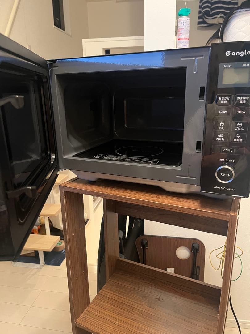 よ*し様 angle 電子レンジ 600W 500W 保証書付 ブラック シンプ