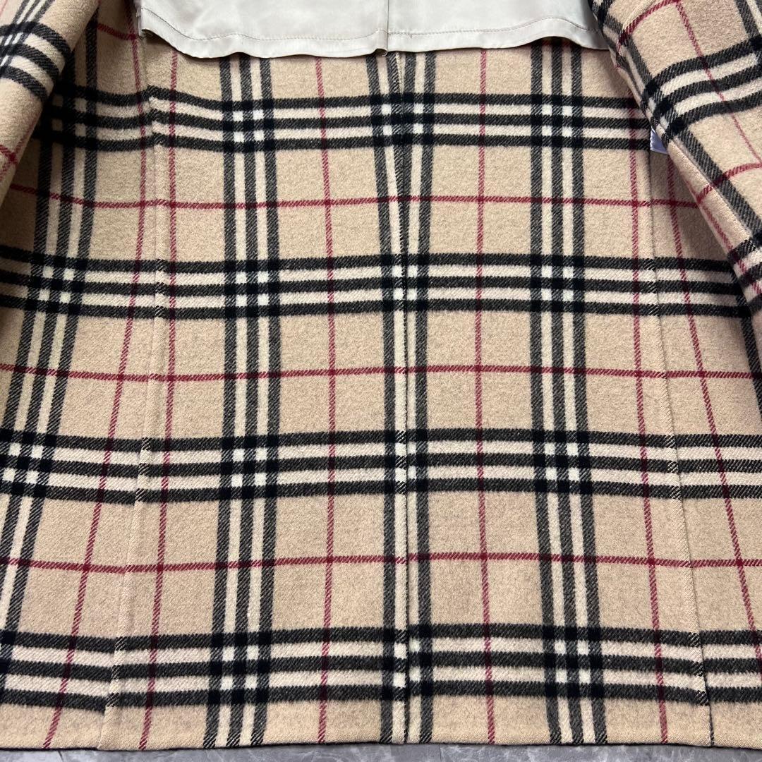 カシミヤ100♡バーバリーロンドン　ダブルフェイス　コート　ノバチェック 黒