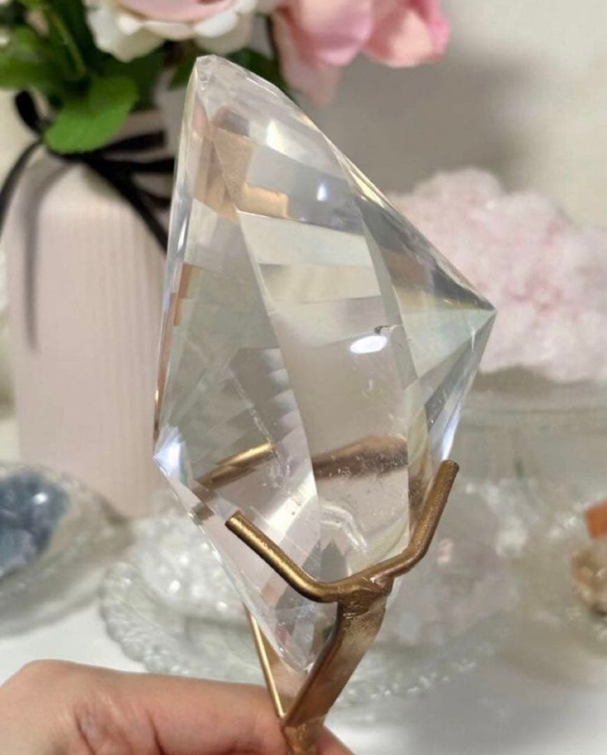 レア　AAA　レムリアンシード　水晶　ブルーラダー　マスタークリスタル　台座付き