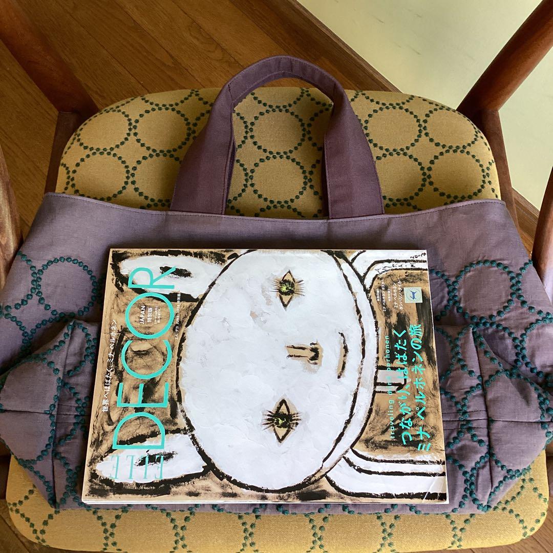 ミナペルホネンタンバリンbordeaux両面でトートバッグハンドメイド