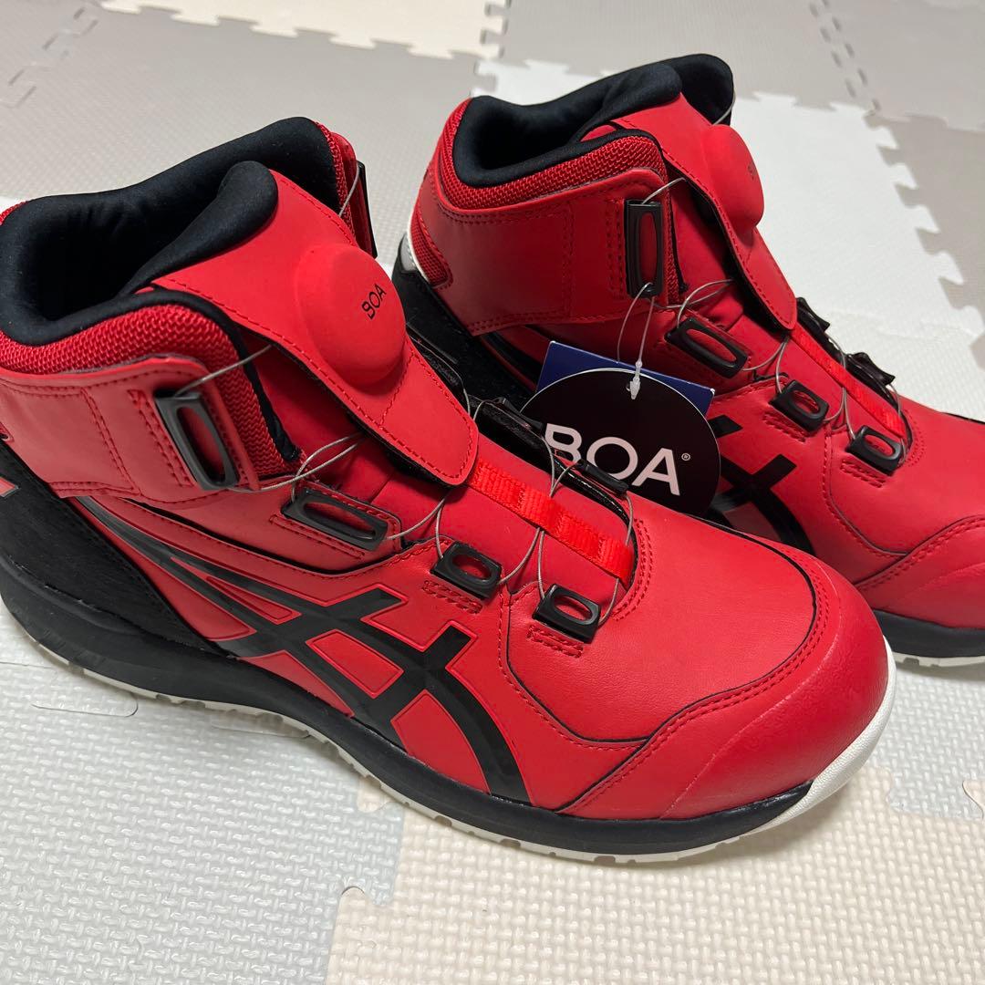 新品アシックス BOAシステム レッド安全靴26.5センチ