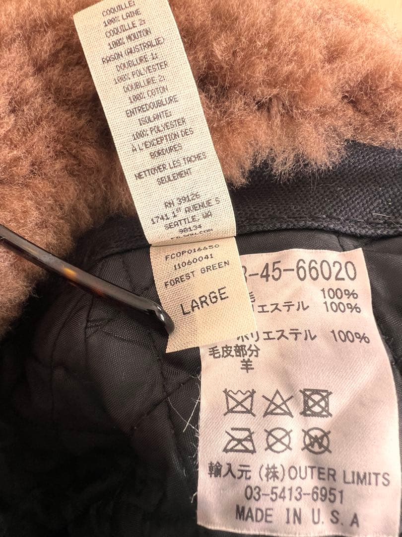 FILSON ボアキャップ100%VIRGIN WOOL