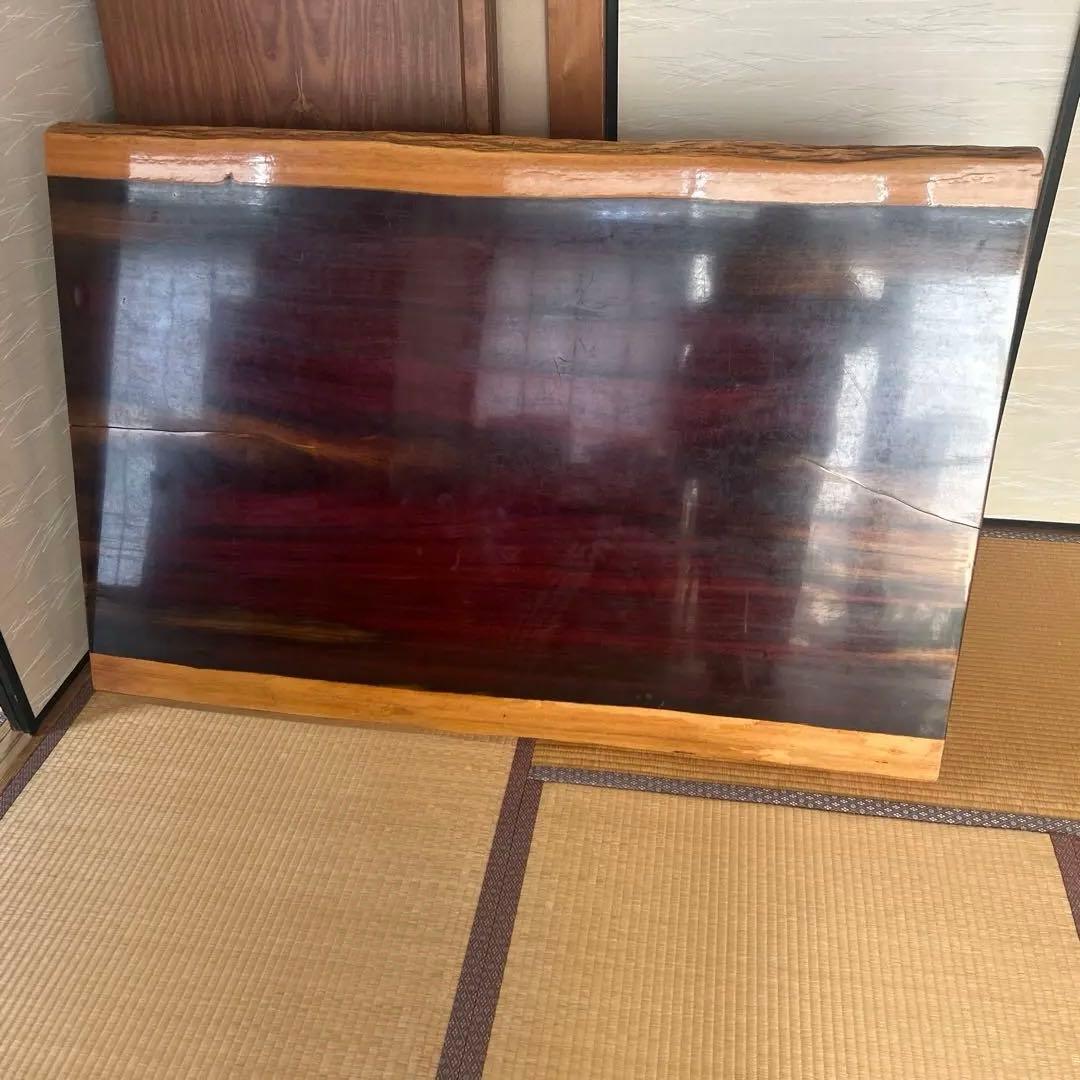 紅紫檀の座卓、ひび割れあり