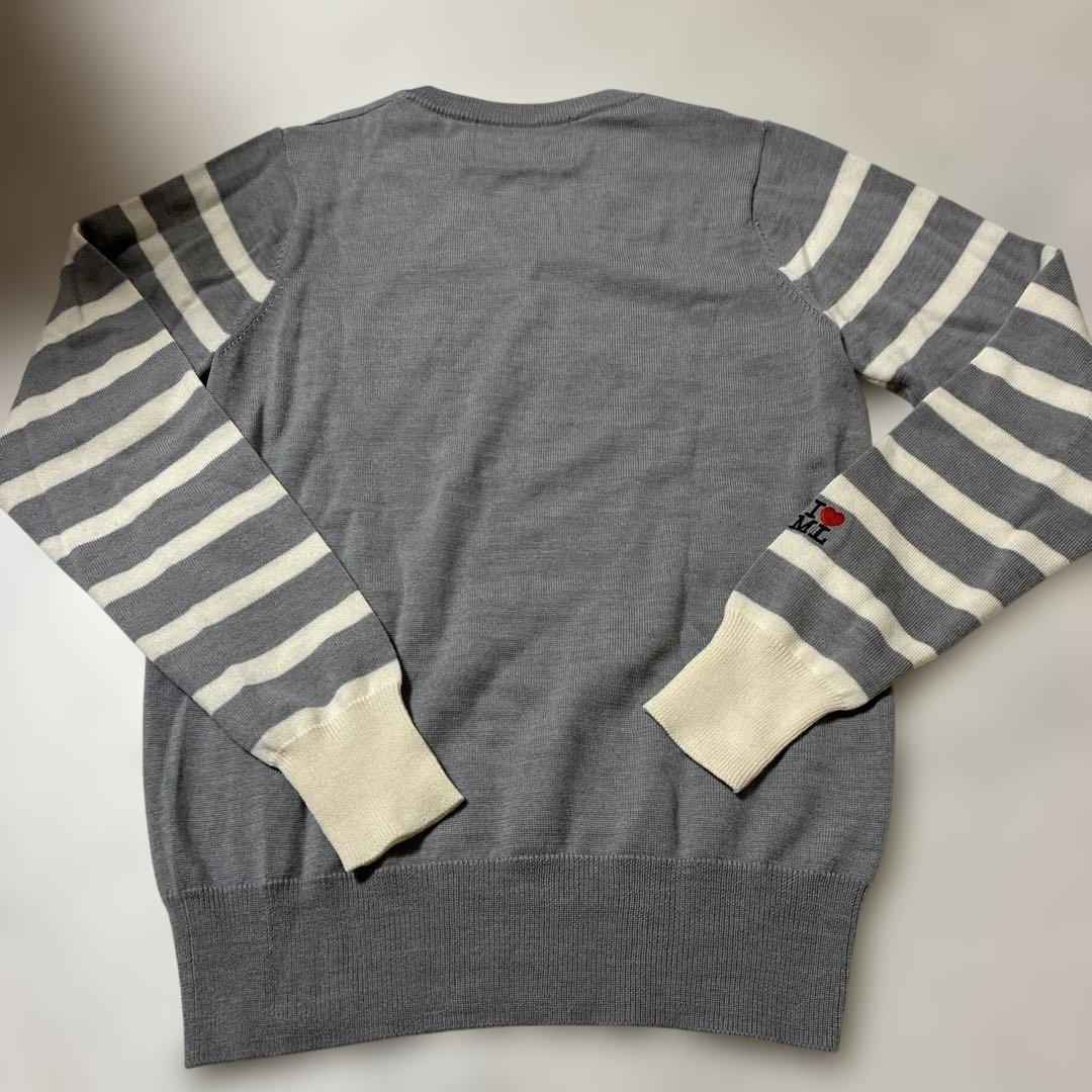 MARK & LONA ストライプ Vネックセーター