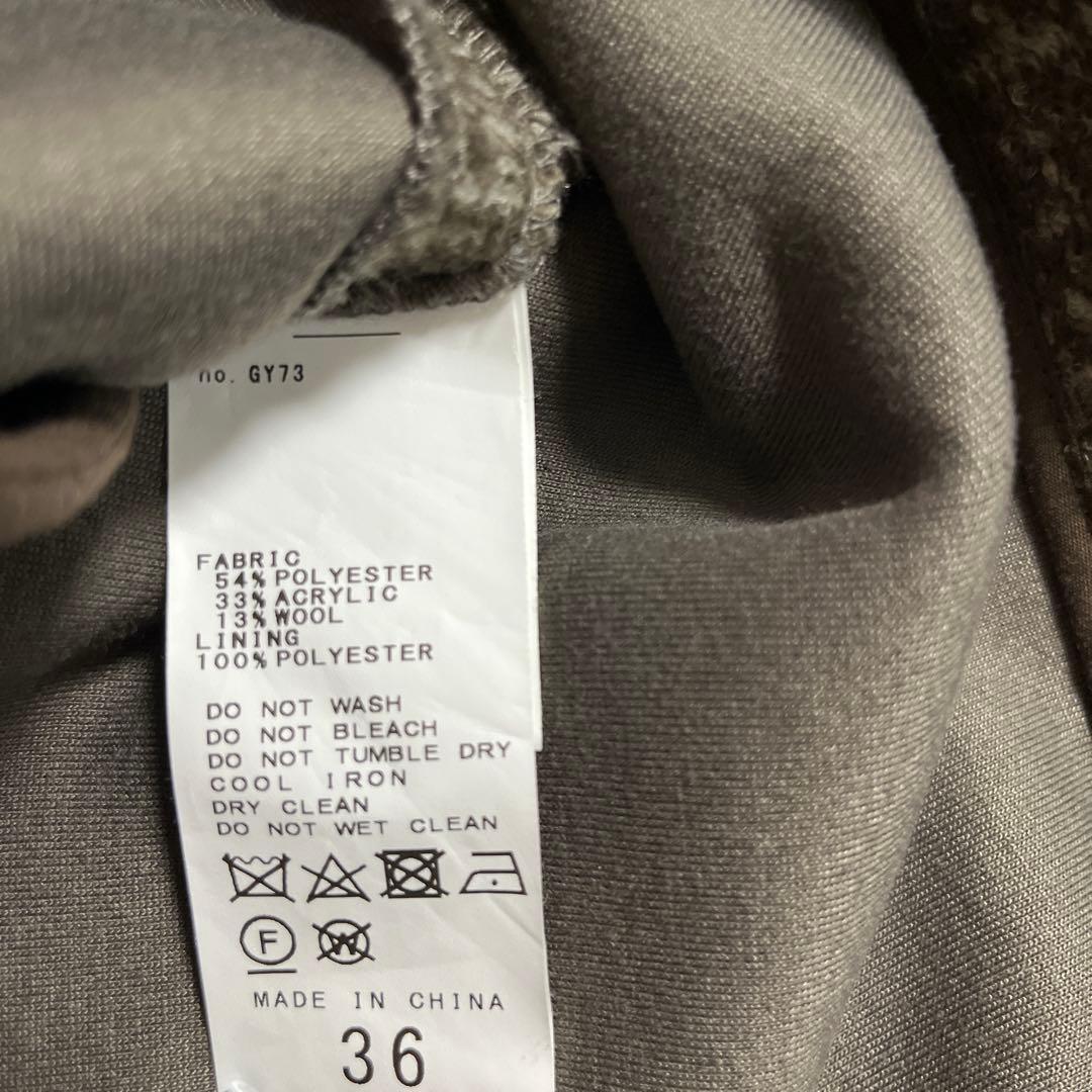 Spick&Span Wスライバーチェックハーフコート　36 ブラウン 23AW