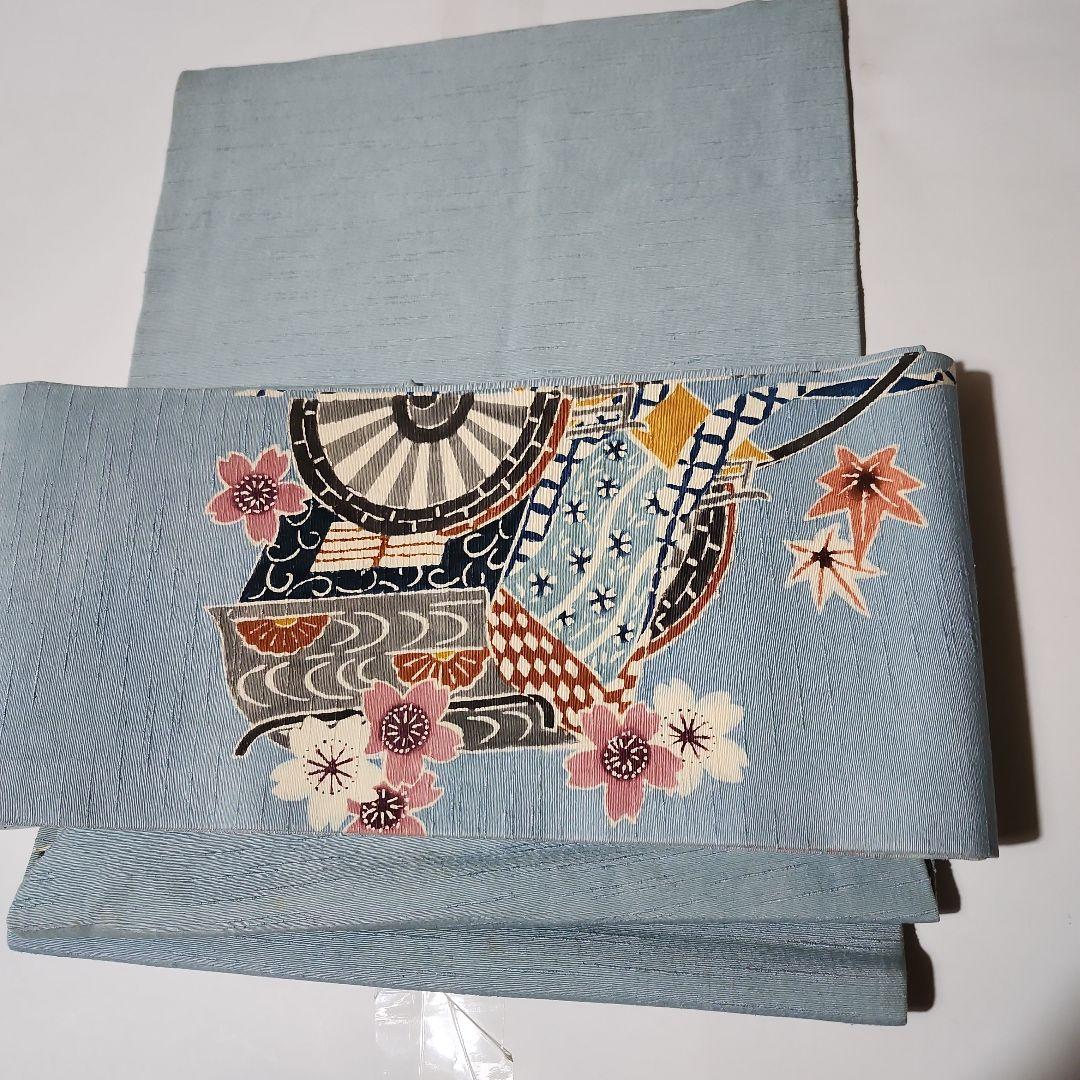 オリジナル染め帯　御所車 名古屋帯　帯約3.45m