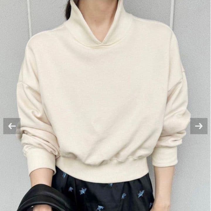 SKIN×EDIT.FOR LULU コラボ　クロップドスウェット ベージュ F