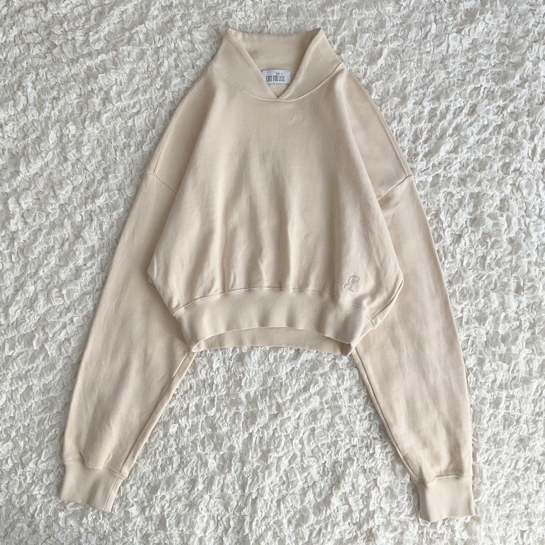 SKIN×EDIT.FOR LULU コラボ　クロップドスウェット ベージュ F