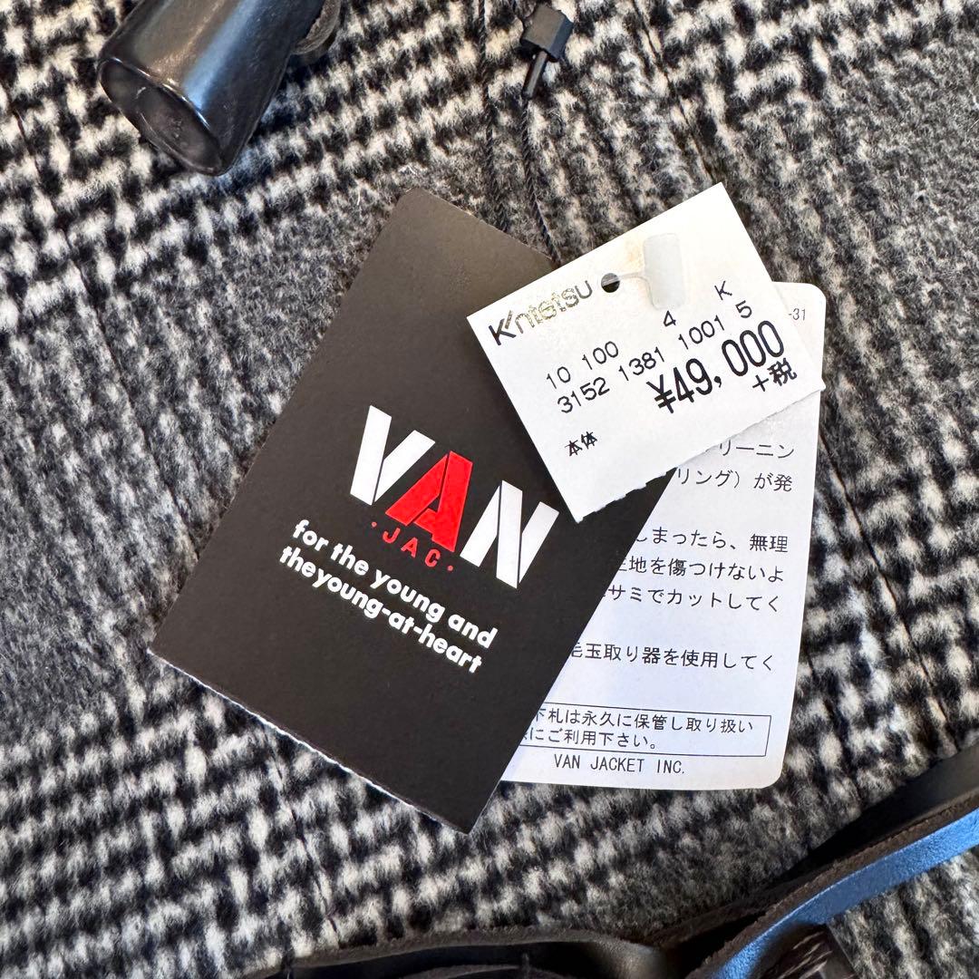 【新品タグ付】VANJAC カシミヤ グレンチェック ロング ダッフルコート L