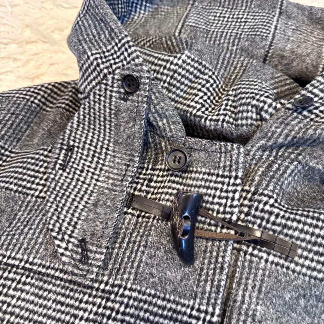 【新品タグ付】VANJAC カシミヤ グレンチェック ロング ダッフルコート L
