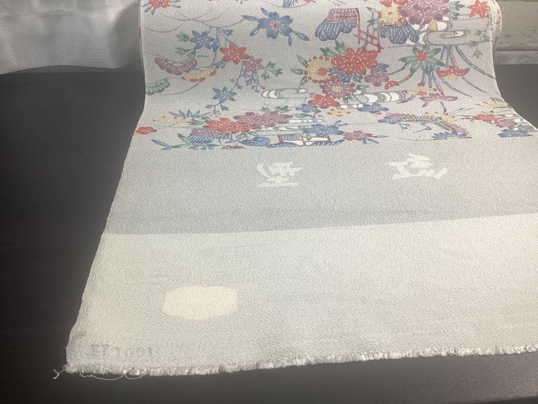 着物 反物 紅型 高級ちりめん 防縮加工 正絹 絹100% 未使用品 966