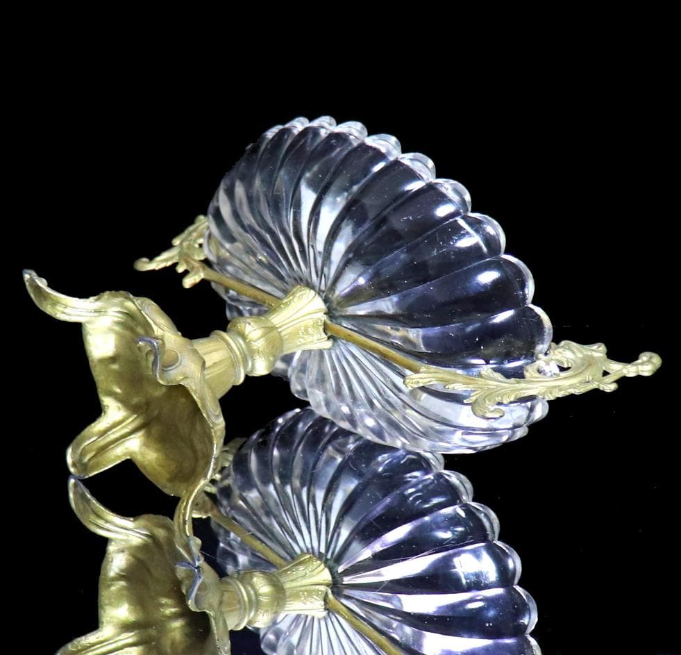 オールド・バカラ 1880年 美術館級ブロンズ装飾 特大 コンポート33.5cm