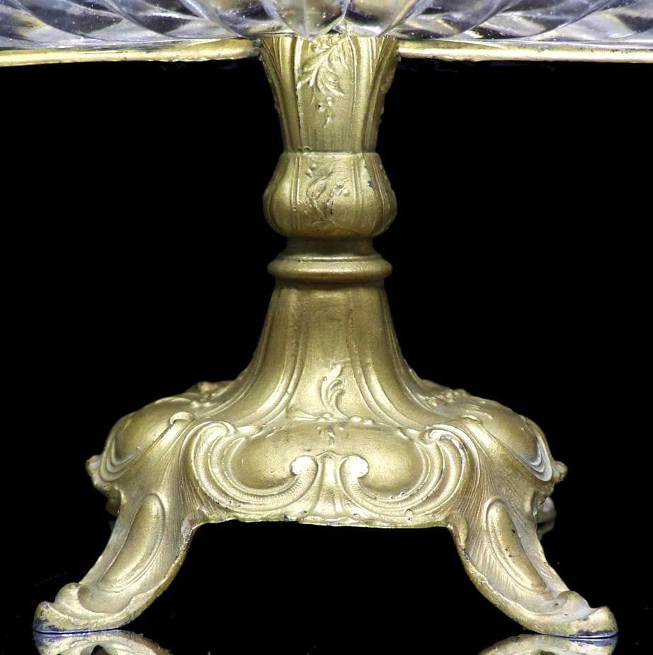 オールド・バカラ 1880年 美術館級ブロンズ装飾 特大 コンポート33.5cm