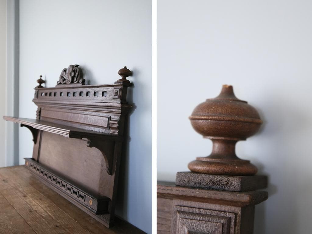 フランスアンティーク木製パーツ/壁飾り/オブジェ/ウォールデコ(90-102-2