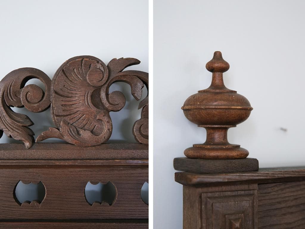 フランスアンティーク木製パーツ/壁飾り/オブジェ/ウォールデコ(90-102-2