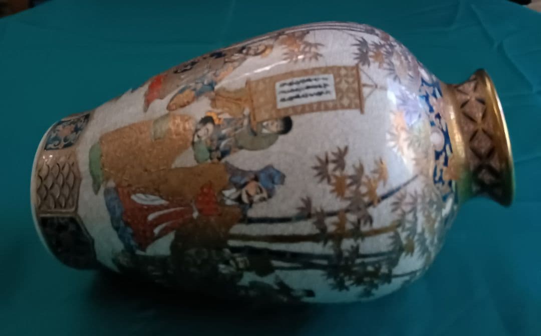 薩摩焼【献上薩摩焼人物図　竹林七賢人図】美術品